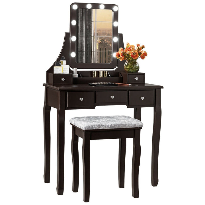 CHARMAID | LED Vanity Set with 10 Dimming Light Bulbs - Giantexus