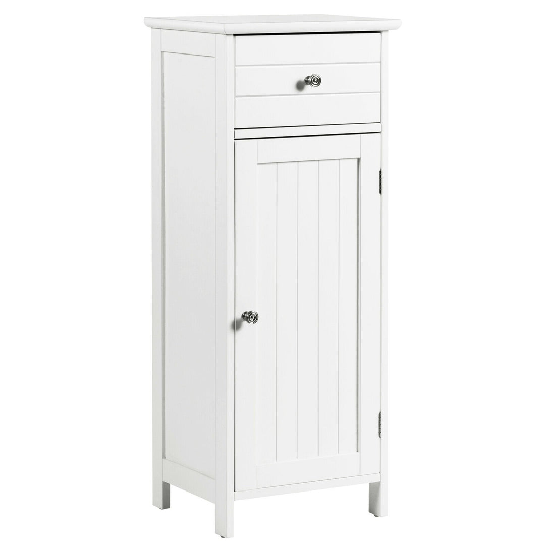 Bathroom Floor Storage Cabinet with Adjustable Shelf &amp; Large Drawer