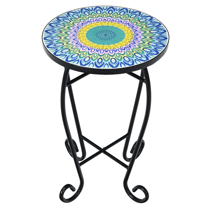 Giantex Folding Mosaic Patio Table, 14&