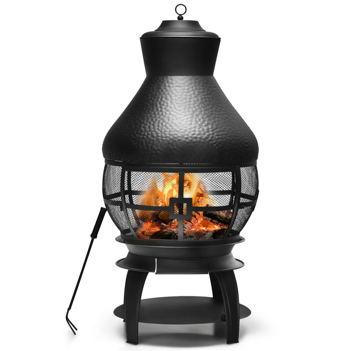 Wood Burning Chiminea, Heavy Duty Fireplace Wooden Chiminea Fire Pit