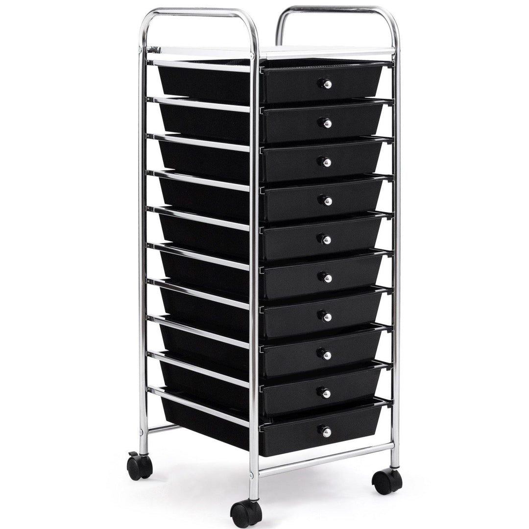 10 Drawer Rolling Storage Cart Scrapbook Paper Office School Organizer - Giantexus