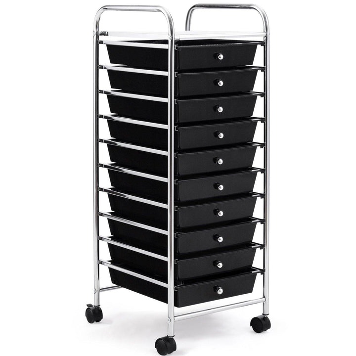 10 Drawer Rolling Storage Cart Scrapbook Paper Office School Organizer - Giantexus