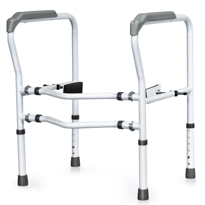 Toilet Safety Rail Free Standing Safety Assist Frame W/ 360 degree Rotatable Clip