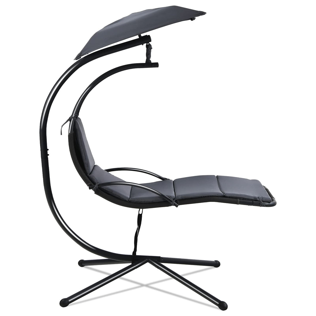 Giantex Hanging Arc Chaise Hammock for Patio Poolside Backyard Garden Porch