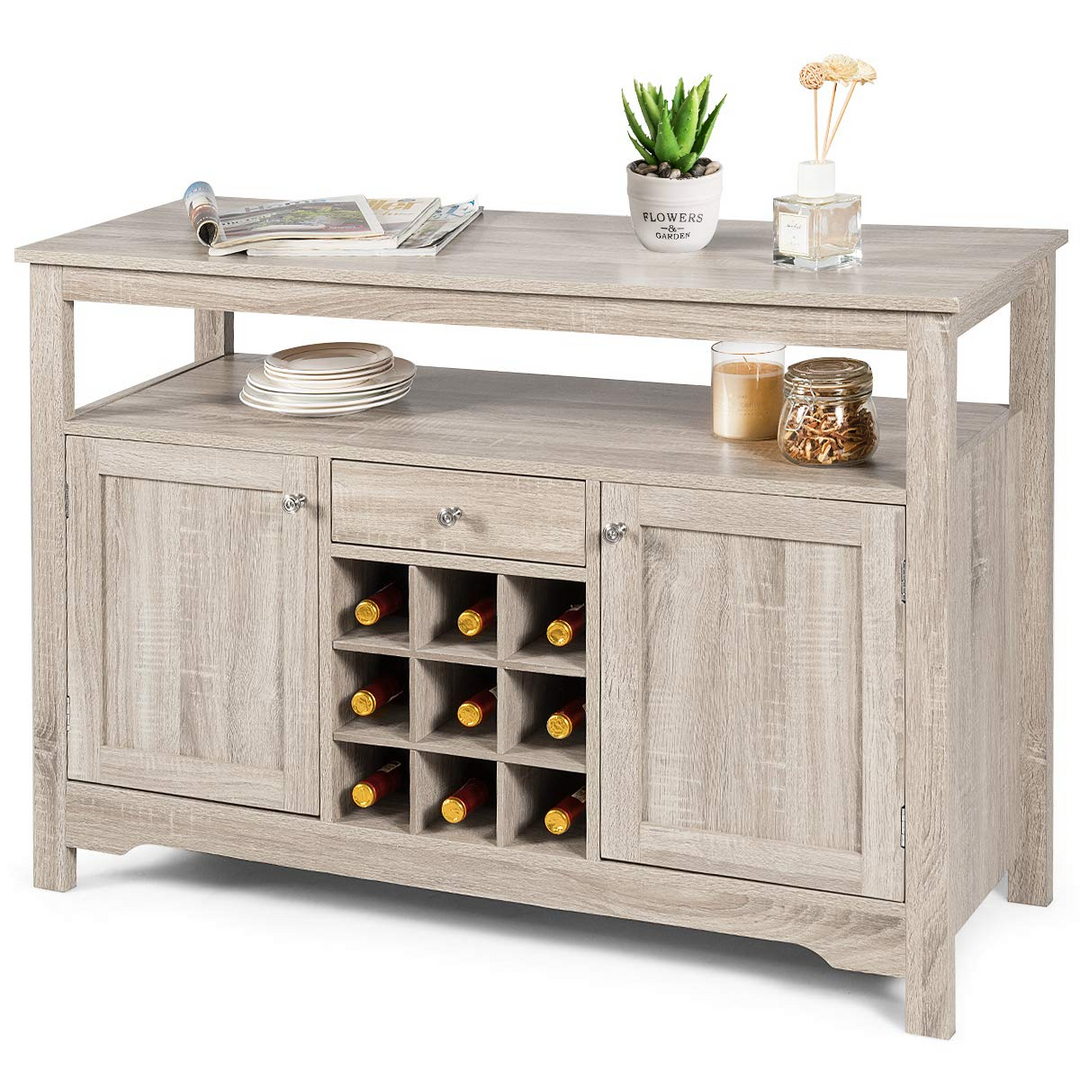Buffet Server Sideboard, Console Table, Wood Dining Table - Giantex