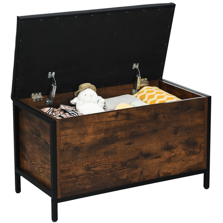 Giantex Industrial Storage Bench, Flip Top Storage Ottoman, Toy Box Organizer