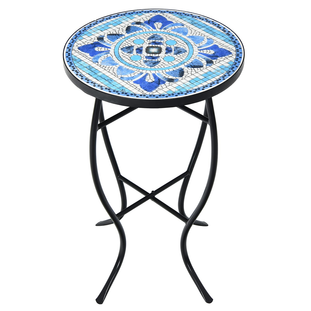 Giantex Folding Mosaic Patio Table, 14&