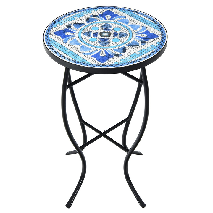 Giantex Folding Mosaic Patio Table, 14&