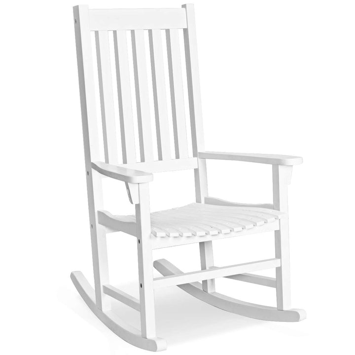 Giantex Rocking Chair Acacia Wood Frame Outdoor&amp; Indoor