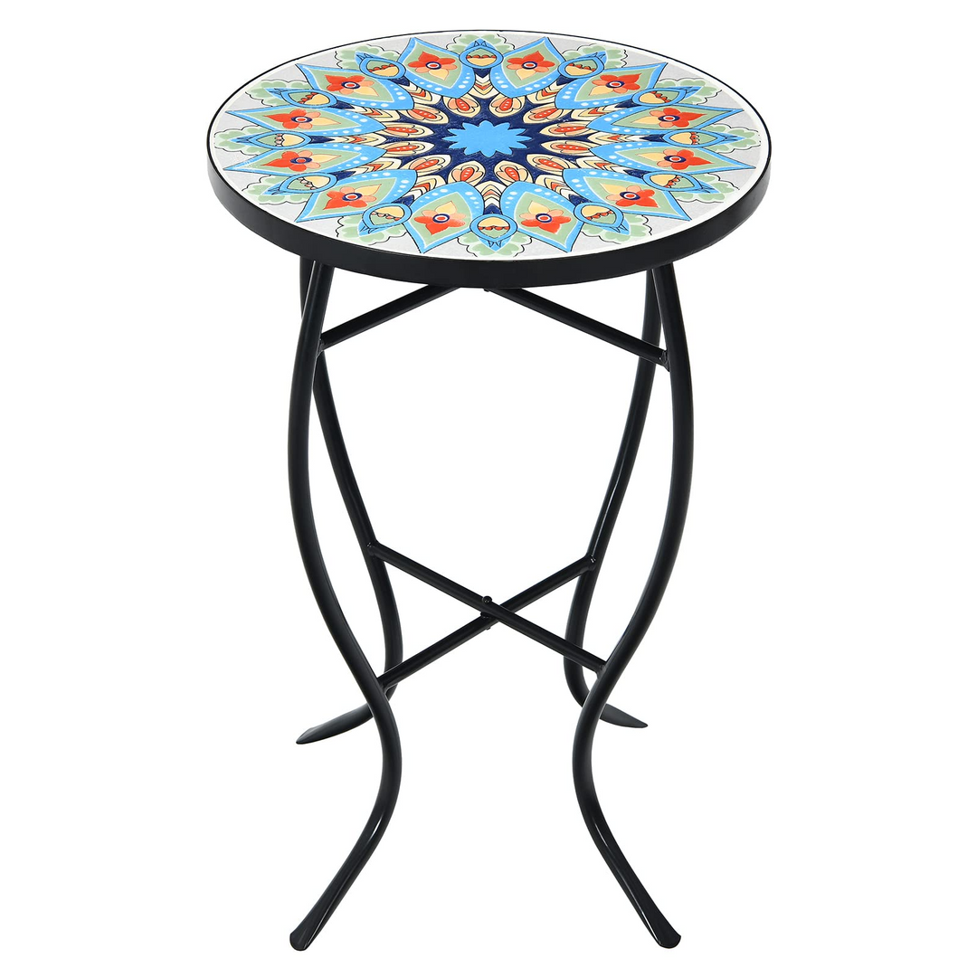 Giantex Folding Mosaic Patio Table, 14&