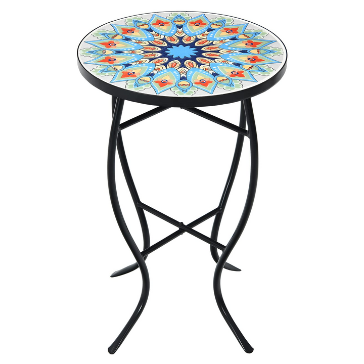 Giantex Folding Mosaic Patio Table, 14&