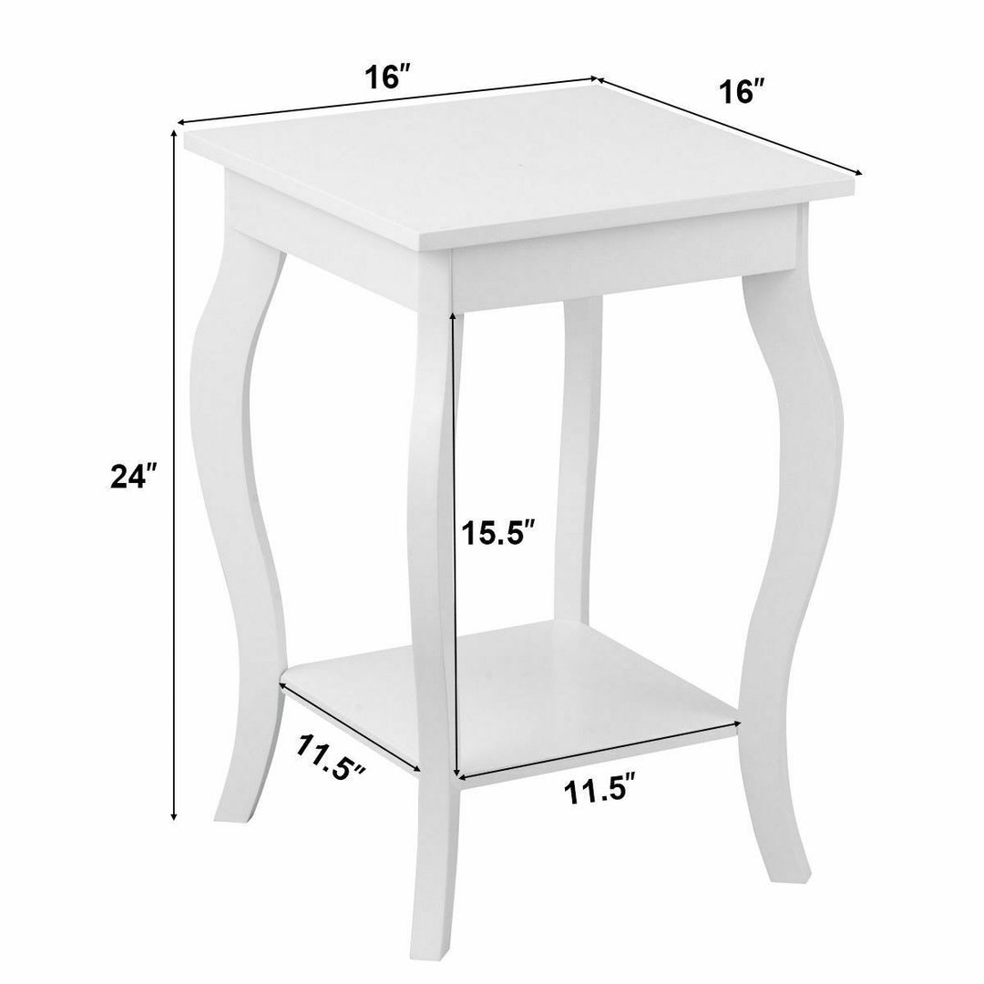 16" End Table W/Storage &amp; Shelf Curved Legs Home Furniture for Living Room