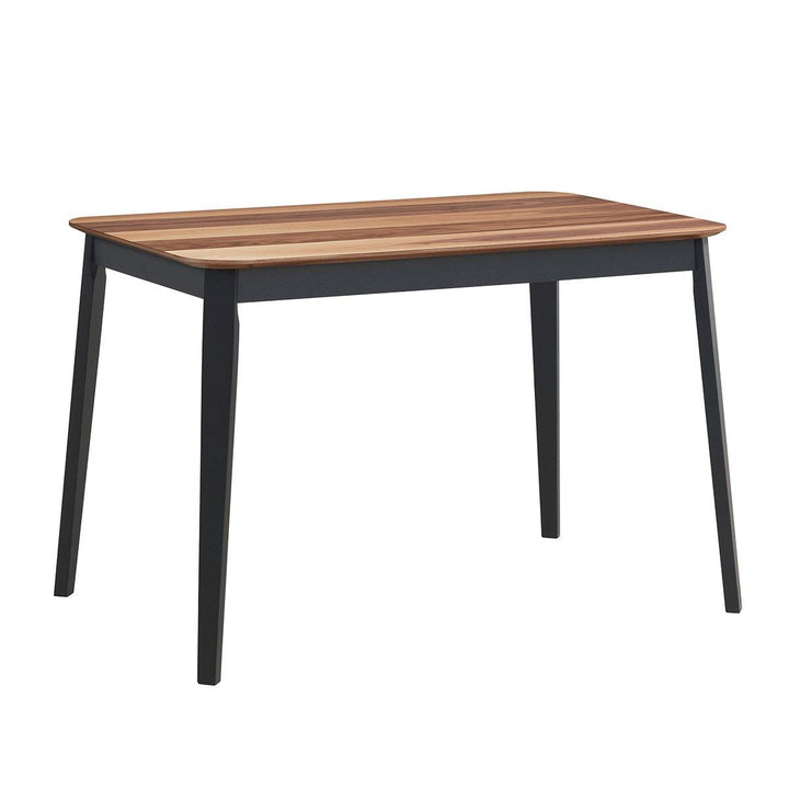 Wood Dining Table, Rectangular Kitchen Table (Walnut &amp; Black) - Giantexus