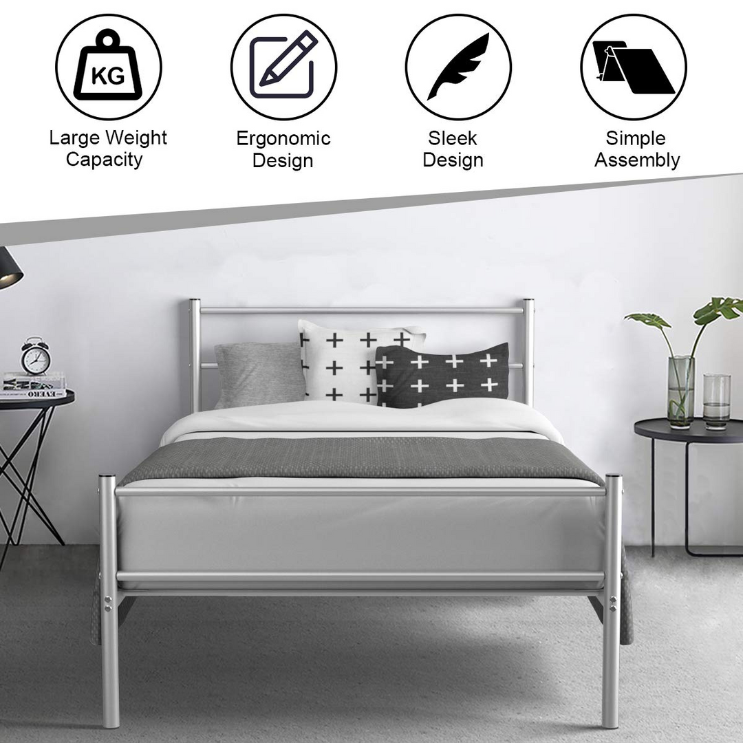 Giantex Twin Size Platform Bed with Headboard and Footboard