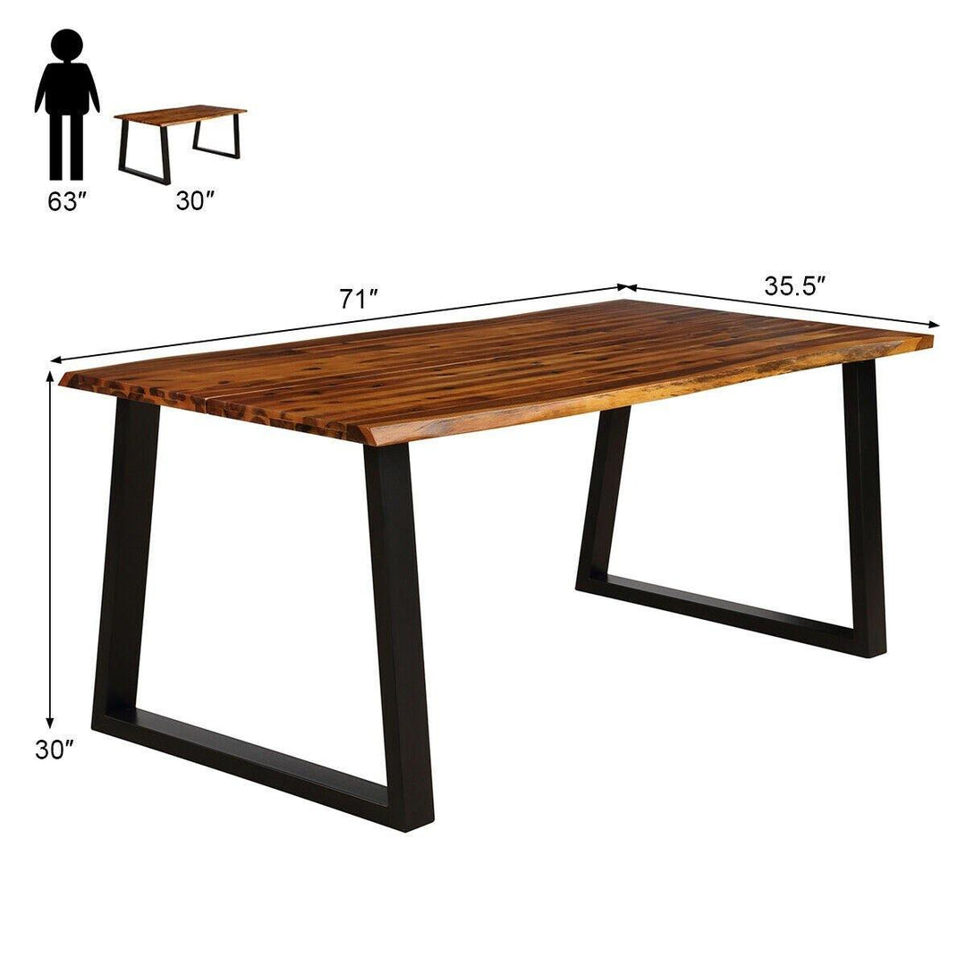 Rectangular Acacia Wood Dining Table Rustic Indoor &amp;Outdoor Furniture - Giantexus