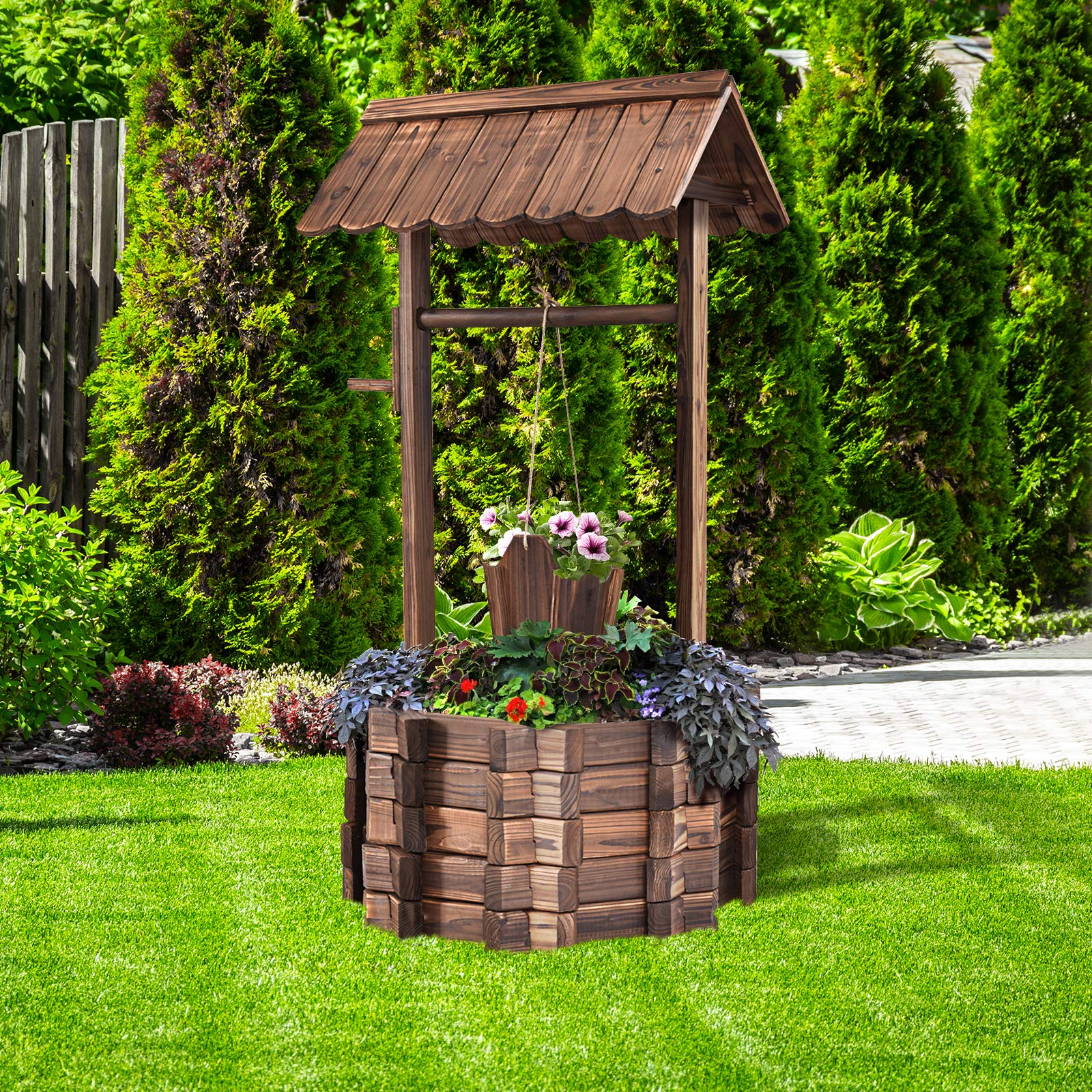 wooden fishing well