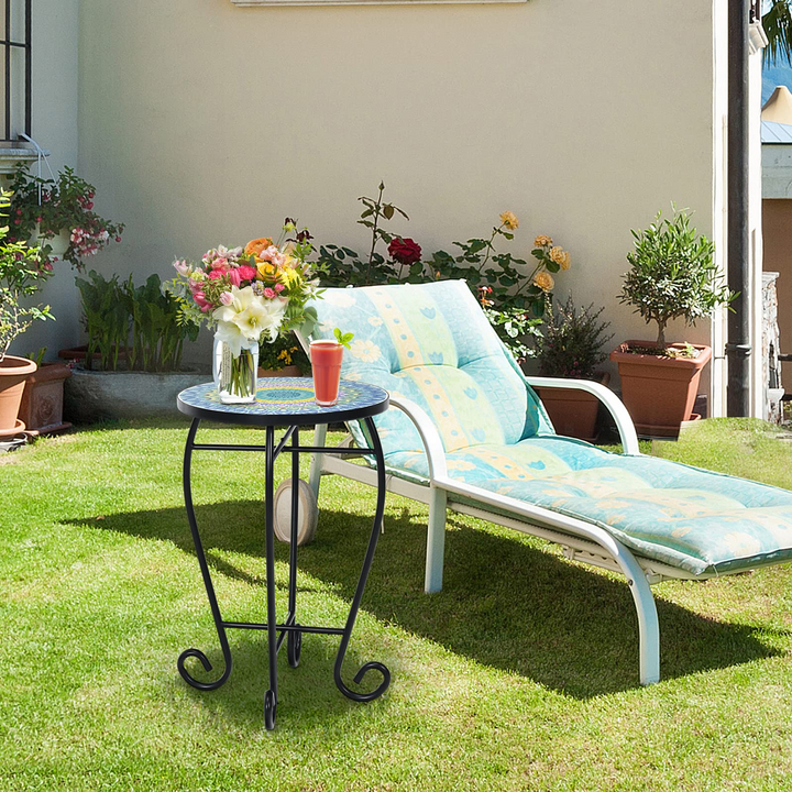 Giantex Folding Mosaic Patio Table, 14&