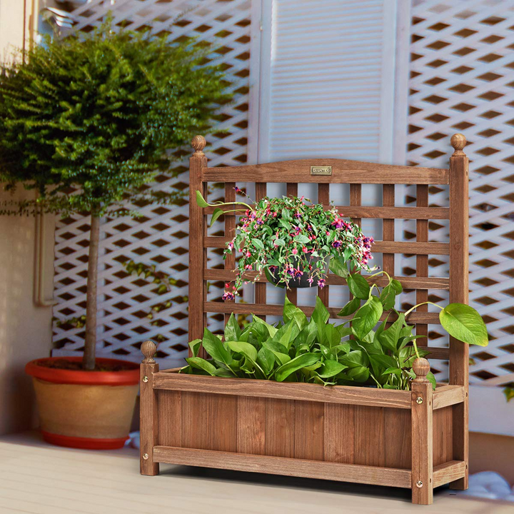 Wood Free Standing Plant Raised Bed