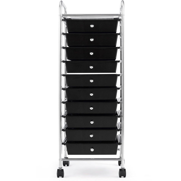 10 Drawer Rolling Storage Cart Scrapbook Paper Office School Organizer - Giantexus