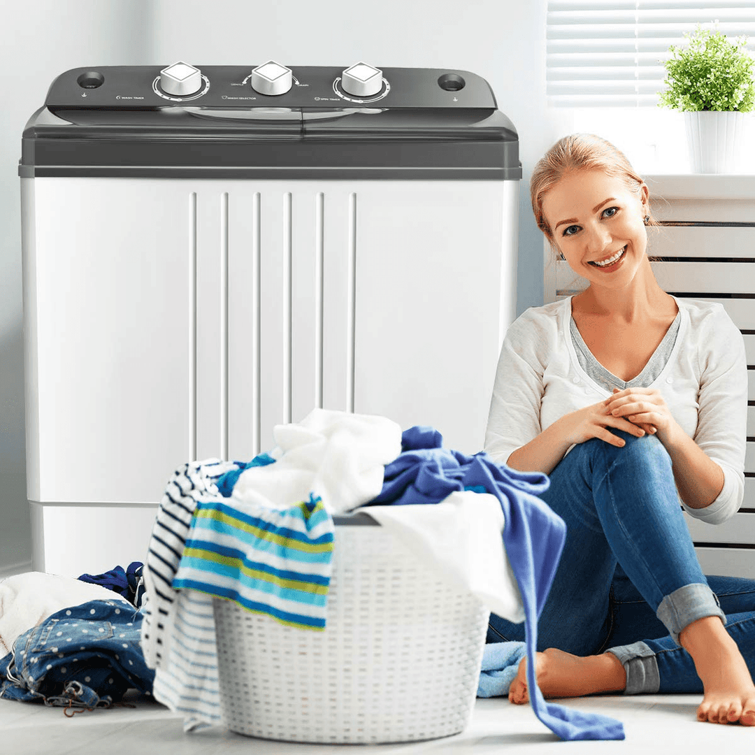 20Lbs Capacity (12Lbs Washing and 8Lbs Spinning), Compact Portable Washing Machine, Mini Laundry Washer for Apartment and Home - Giantexus