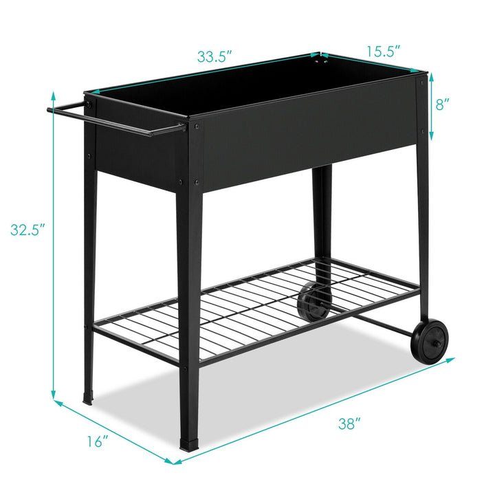Outdoor Raised Garden Bed on Wheels with Legs