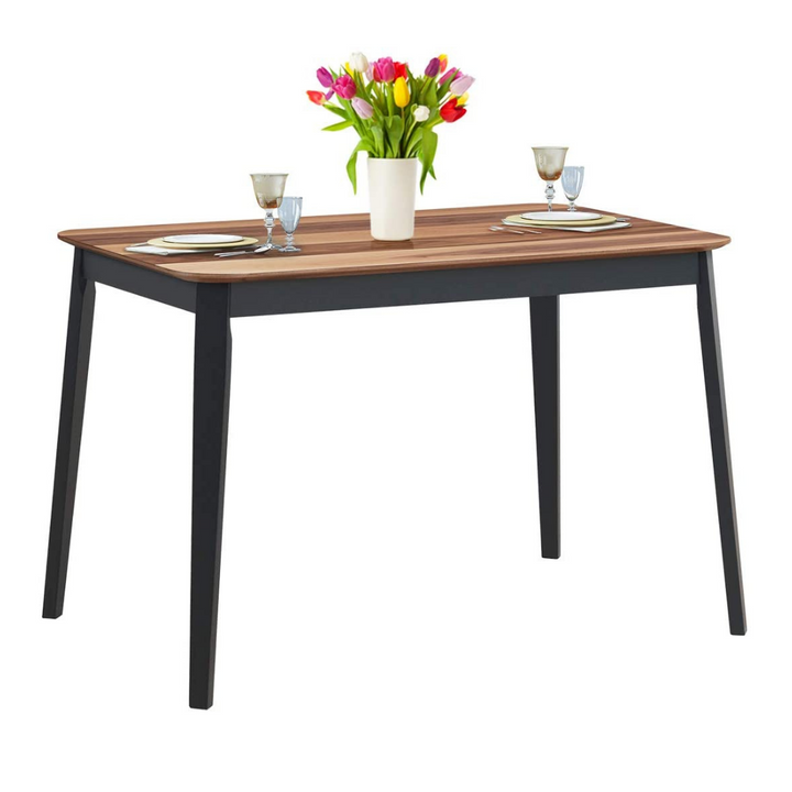 Giantex 5 Piece Dining Set with 4 Chairs,Dining Kitchen Table Set for 4 Person (Walnut &amp; Black)