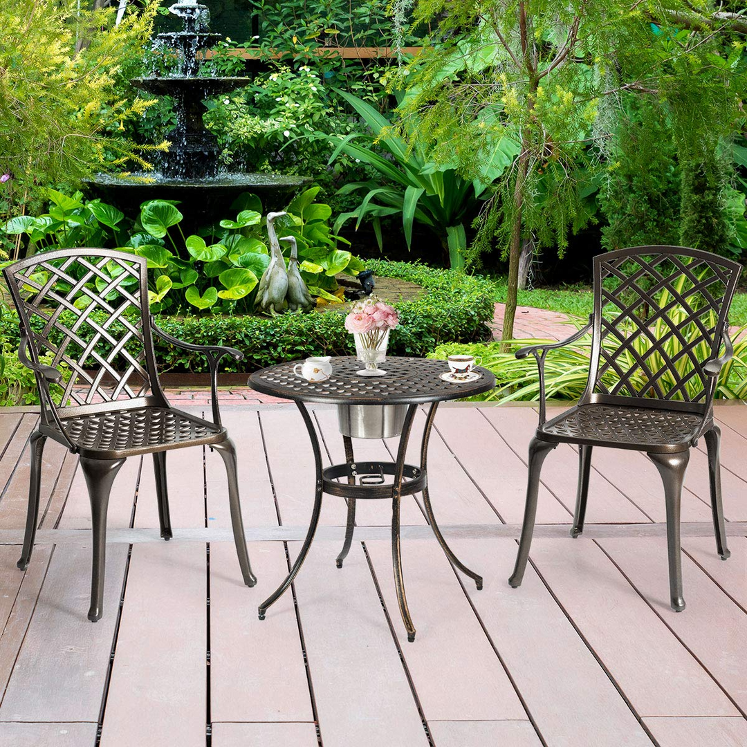 Giantex Aluminum Arm Dining Chairs Set of 2