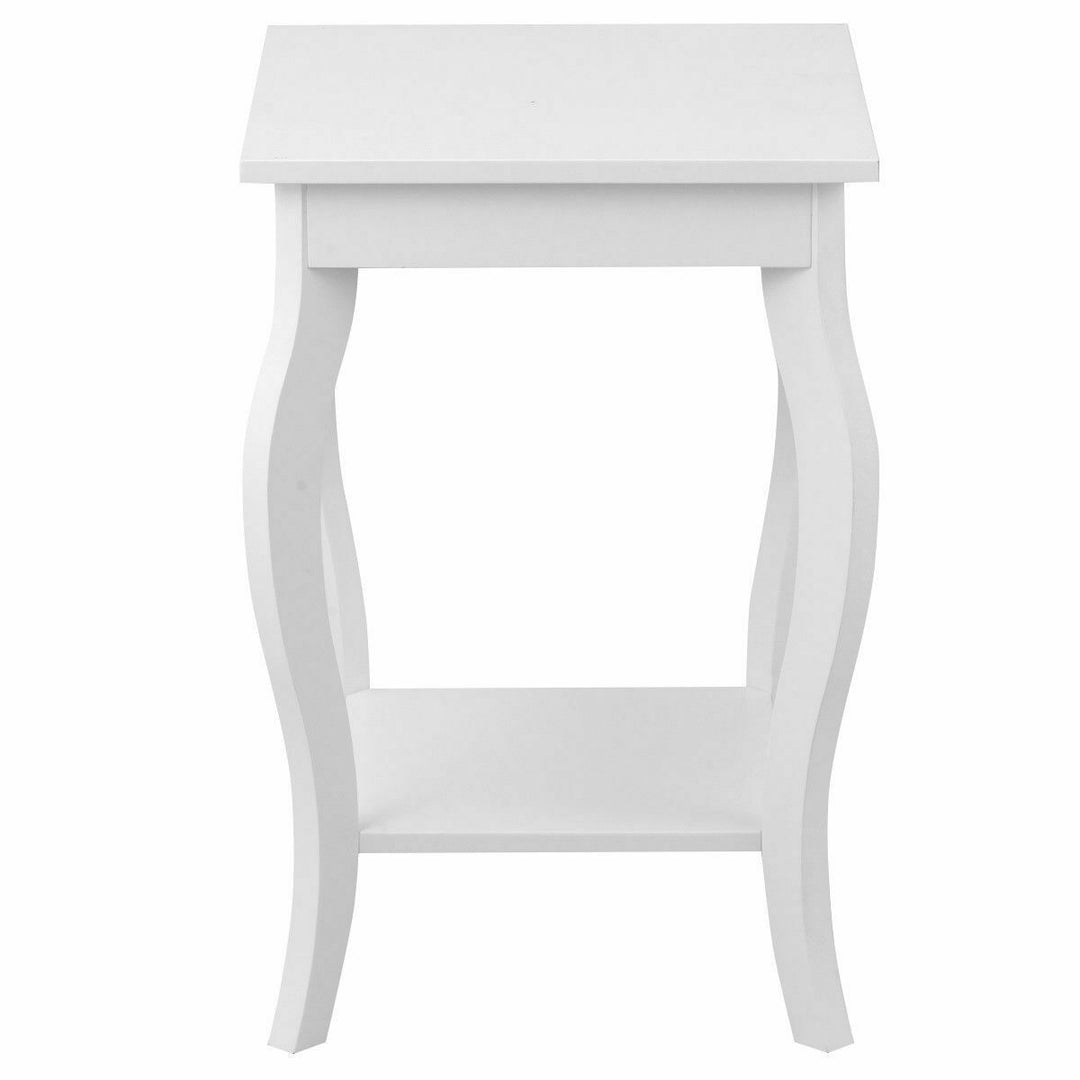 16" End Table W/Storage &amp; Shelf Curved Legs Home Furniture for Living Room