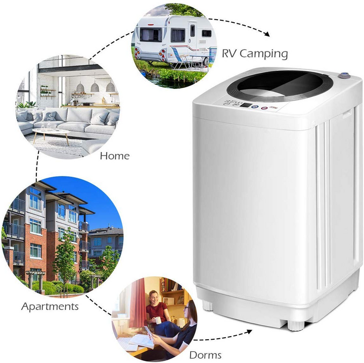Portable 8 lbs Load Capacity Compact Full-Automatic Laundry