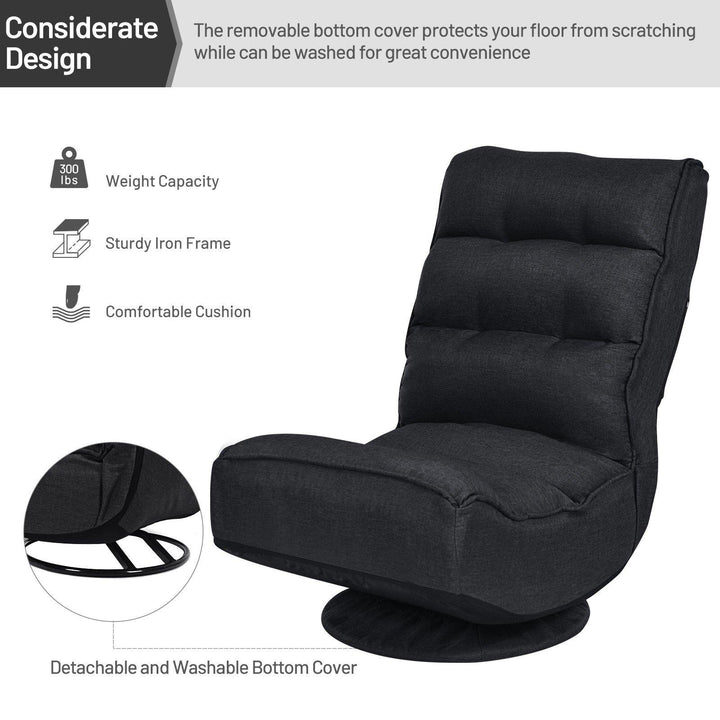 360 Degree Swivel Floor Chair, Lazy Sofa Lounge Chair - Giantexus