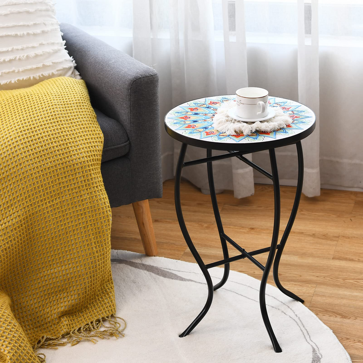 Giantex Folding Mosaic Patio Table, 14&