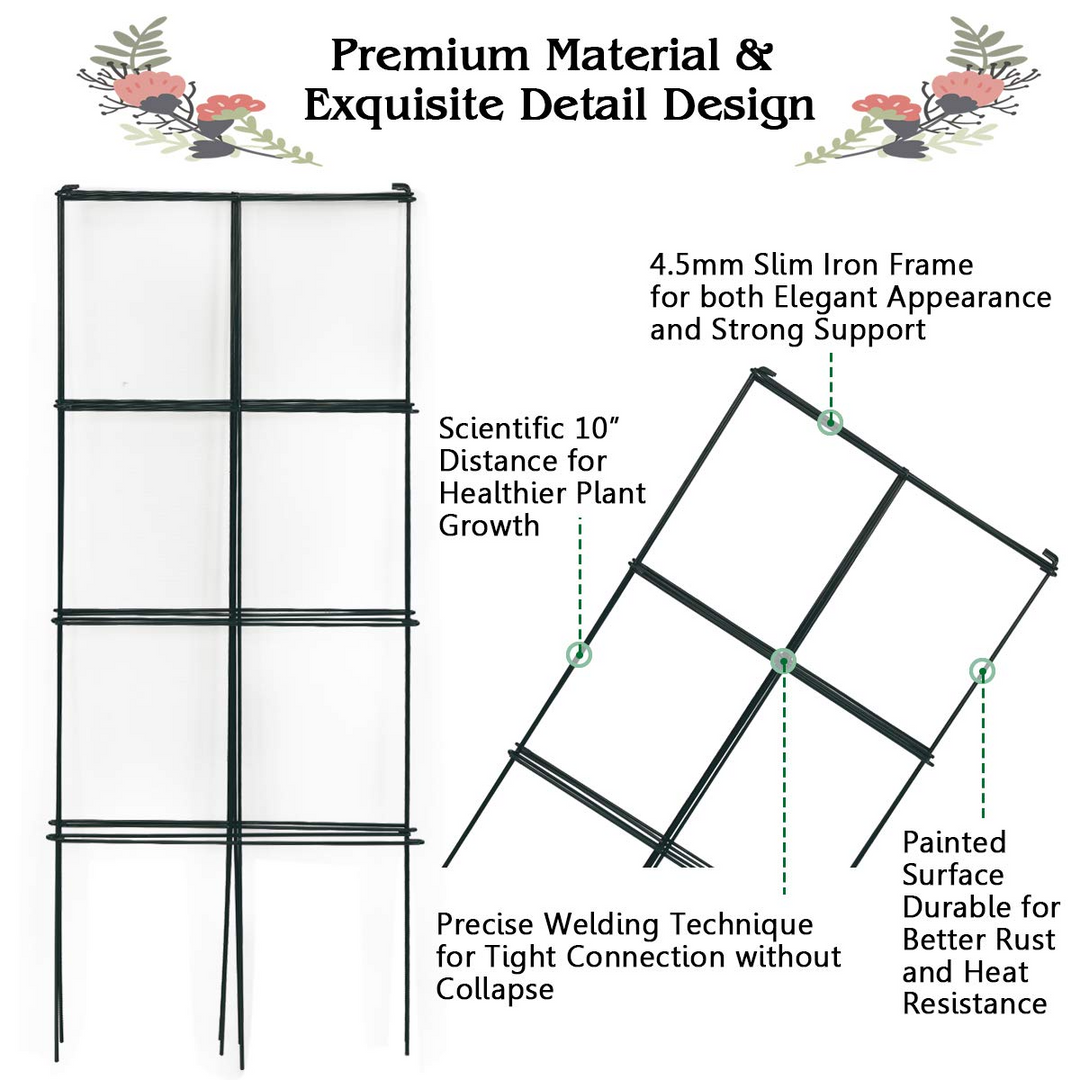 Giantex Pack of 4 Plant Cage Support, Tomato Stakes and Cages (16&