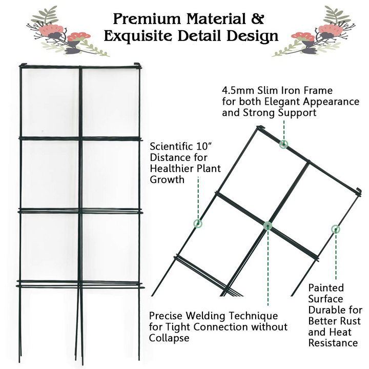Giantex Pack of 4 Plant Cage Support, Tomato Stakes and Cages (16&