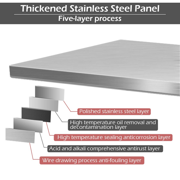 Giantex Food Prep Table, Commercial Kitchen Work Table w/ 4 Casters