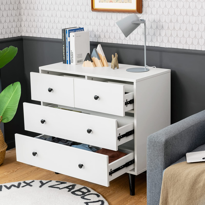 Giantex 4 Drawer Chest Dresser w/Spacious Drawers &amp; Metal Handles