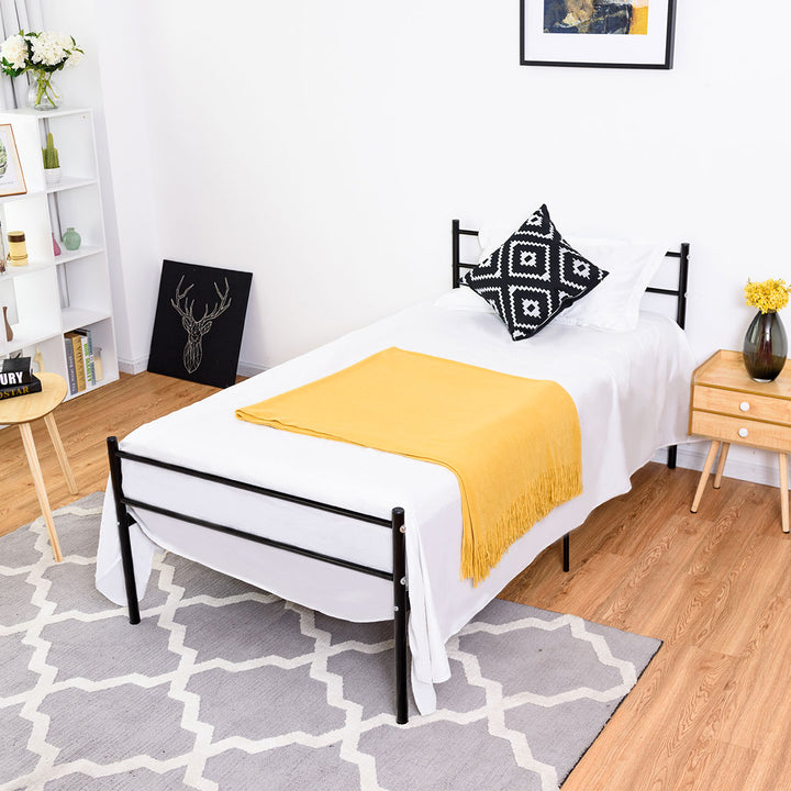 Giantex Twin Size Platform Bed with Headboard and Footboard