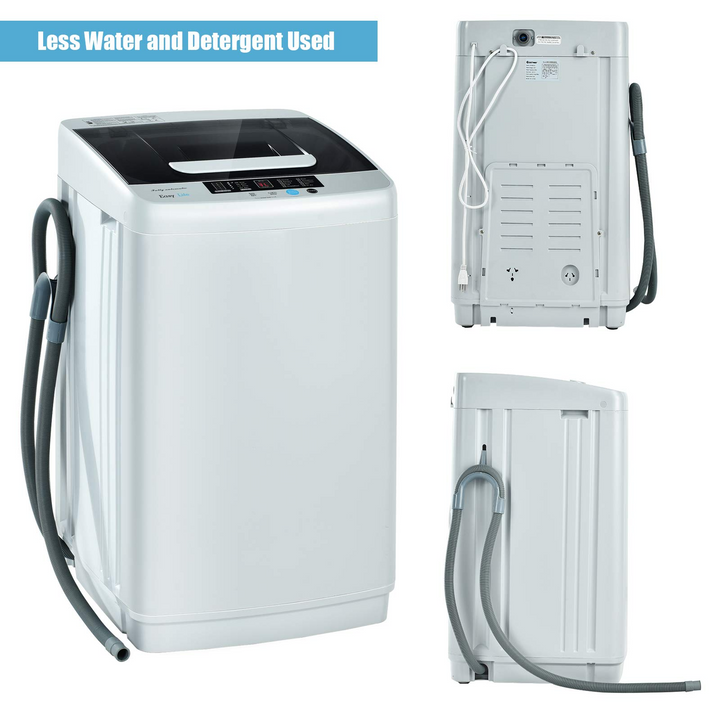 8.8lbs Washer and Dryer Combo, 1.04 cu.ft 10 Programs Built-in Drain Pump, Energy Saving Top Load Washer for Apartment Dorm - Giantexus