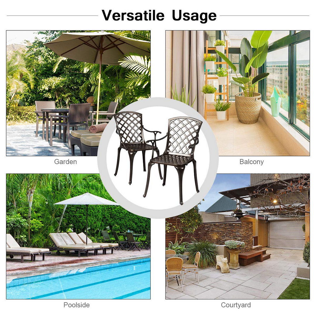 Giantex Aluminum Arm Dining Chairs Set of 2
