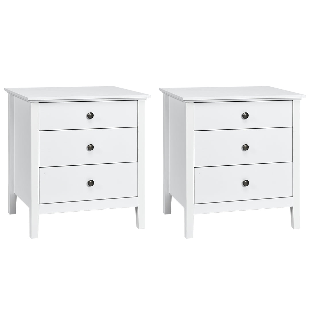 Giantex Nightstand with Drawers Solid Structure Side Table for Storage Bedroom