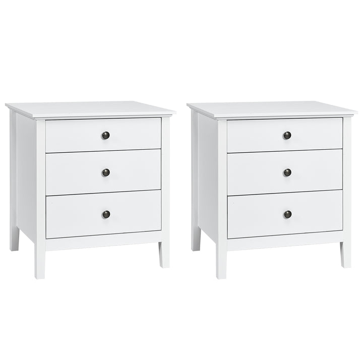 Giantex Nightstand with Drawers Solid Structure Side Table for Storage Bedroom