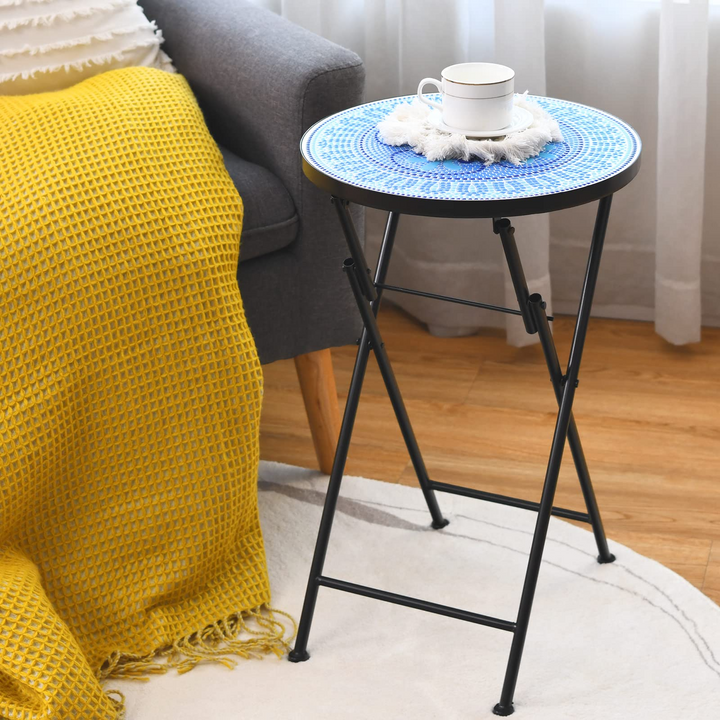 Giantex Folding Mosaic Patio Table, 14&