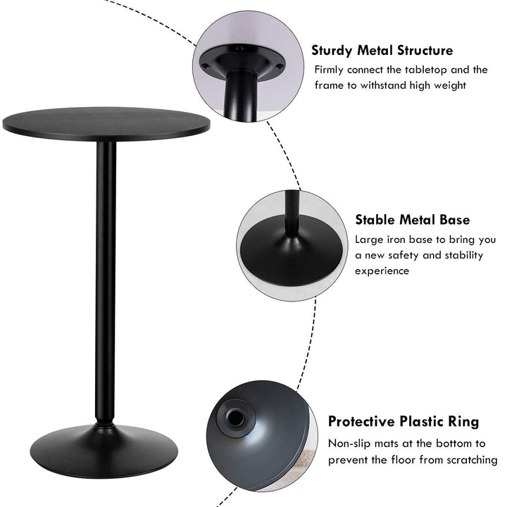 Giantex Pub Bar Table 24-Inch Round Top 40-Inch Height Modern Style