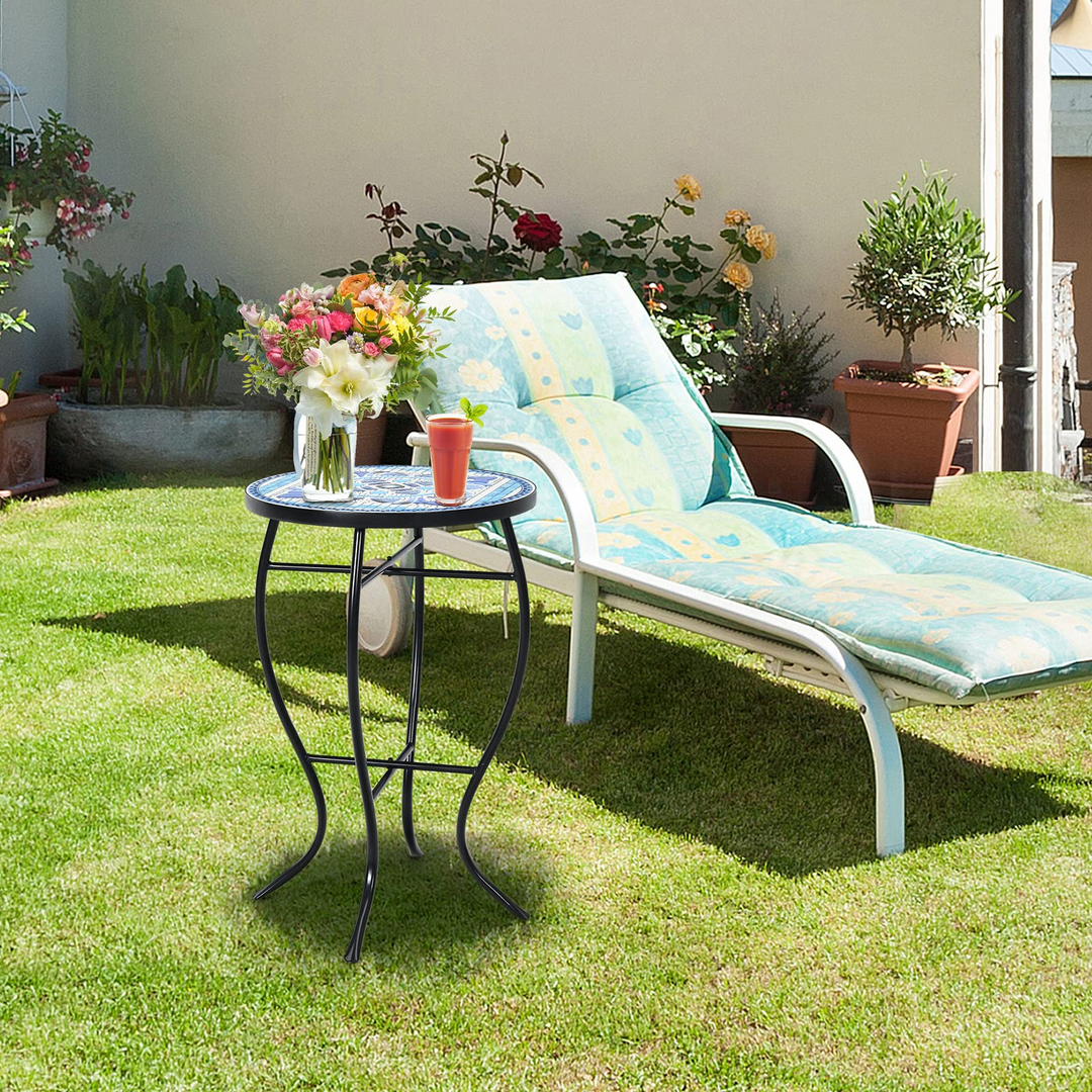 Giantex Folding Mosaic Patio Table, 14&