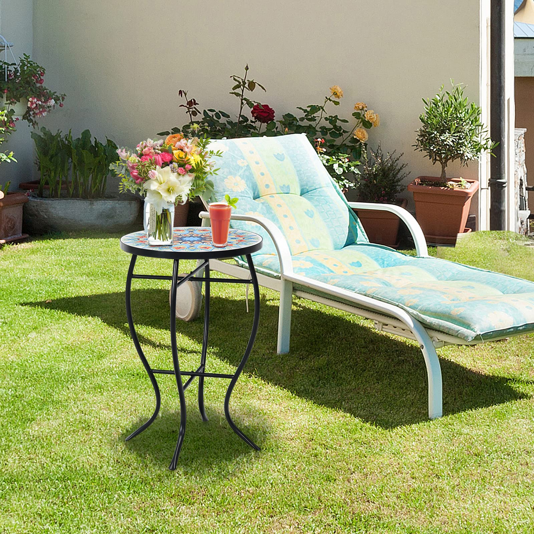 Giantex Folding Mosaic Patio Table, 14&