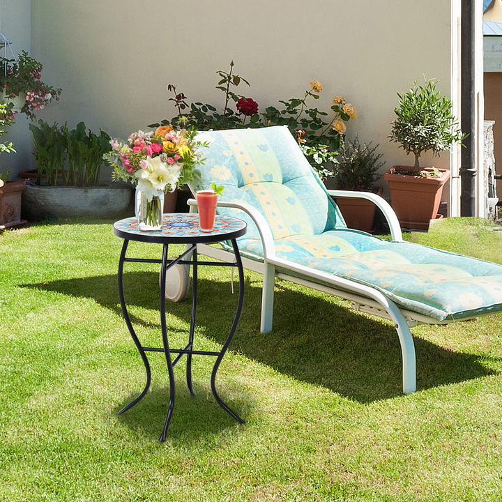 Giantex Folding Mosaic Patio Table, 14&
