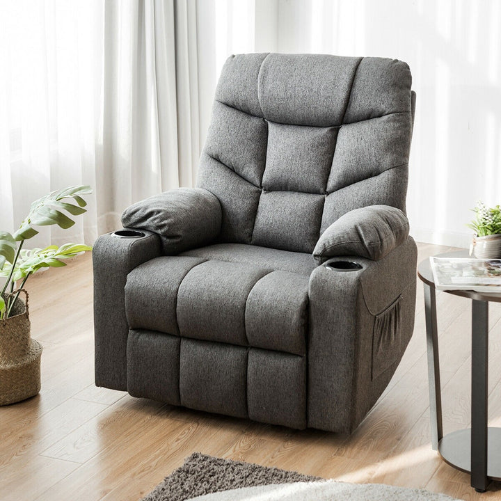 Power Lift Chair w/ 8 Point Massage &amp; Lumbar Heat &amp; 2 Side Pockets Cup Holders USB Charge Port