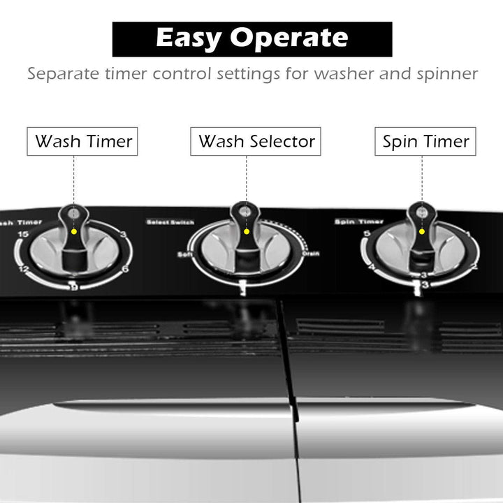 Portable Twin Tub Mini Clothes Washer Machine for Apartment