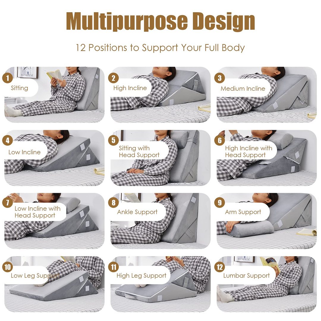 Giantex Wedge Pillow, Memory Foam Incline Pillows with Head Support