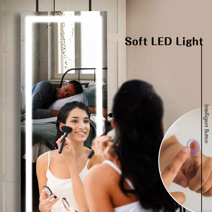 CHARMAID Jewelry Cabinet with LED Touch Screen Mirror