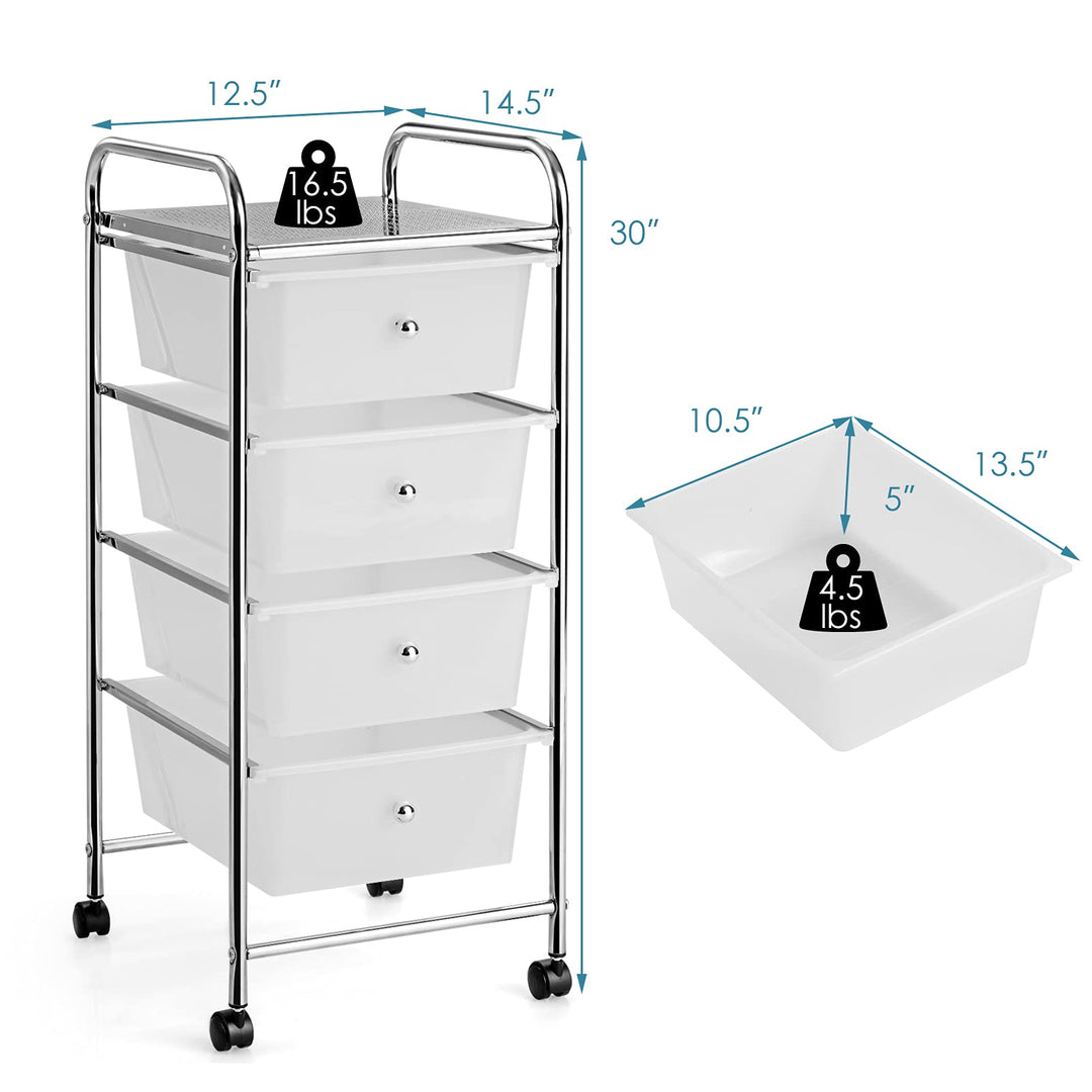 Giantex Rolling Cart with Drawers, Craft Organizer with Wheels